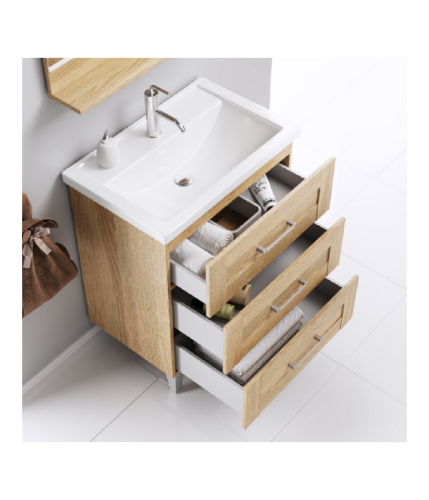 Тумба с умывальником AQWELLA Foster 81 Дуб сомна FOS01083DS